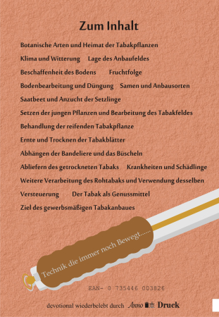 Annodruck Heft 06 Die Praxis im Tabakanbau zum Selbstunterricht für Pflanzer